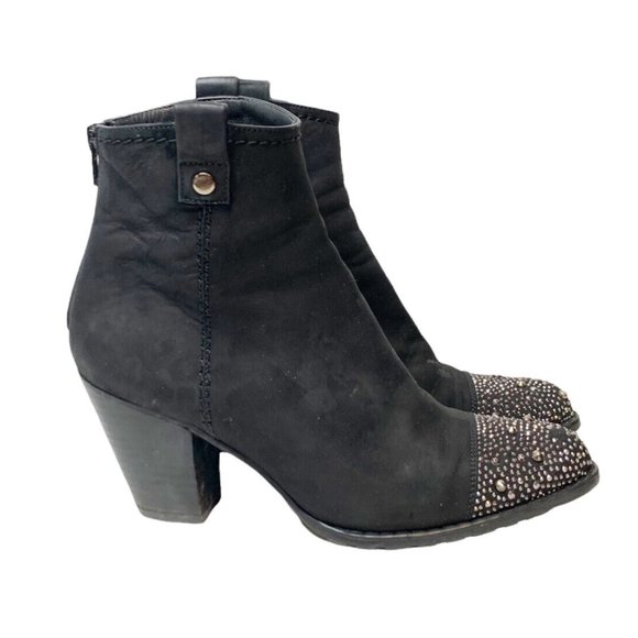Stuart Weitzman Shoes - Stuart Weitzman Studgal Studded Cap Toe nubuck leather Ankle Boots 10M